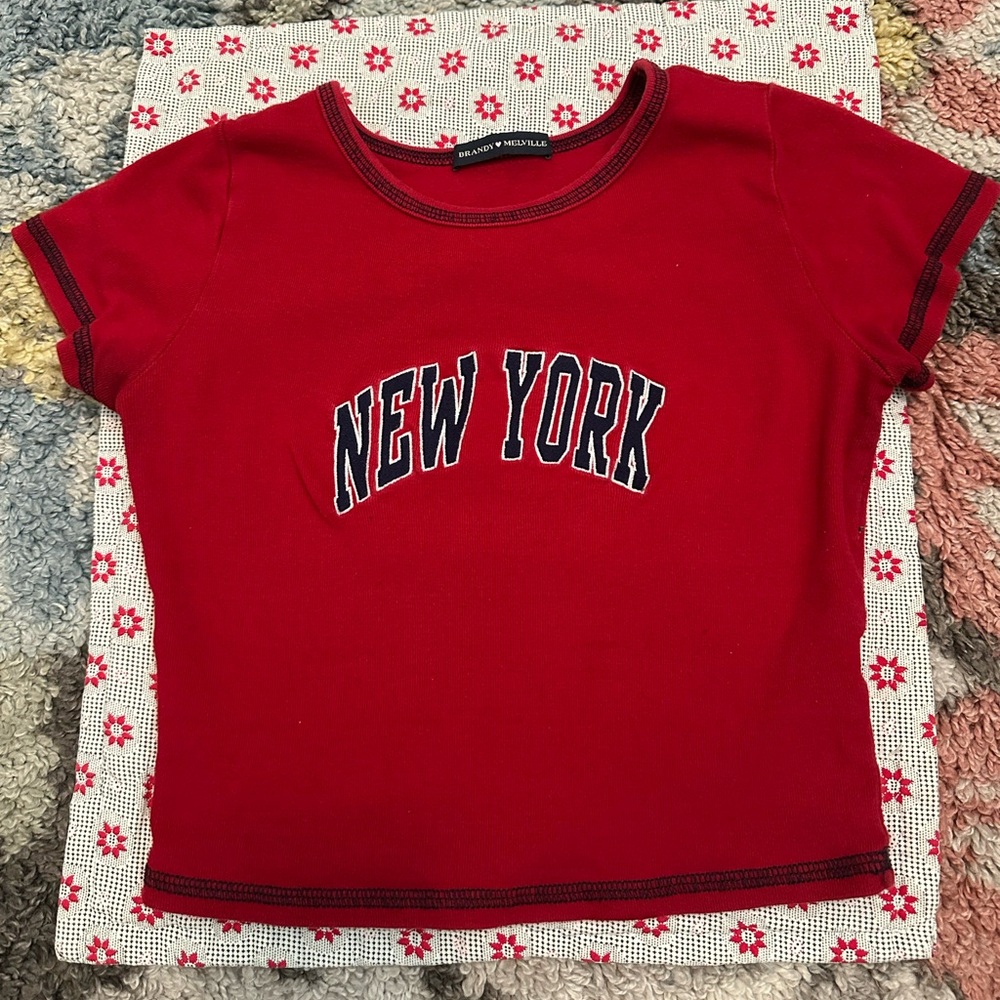 Brandy Melville Red Baby Tee